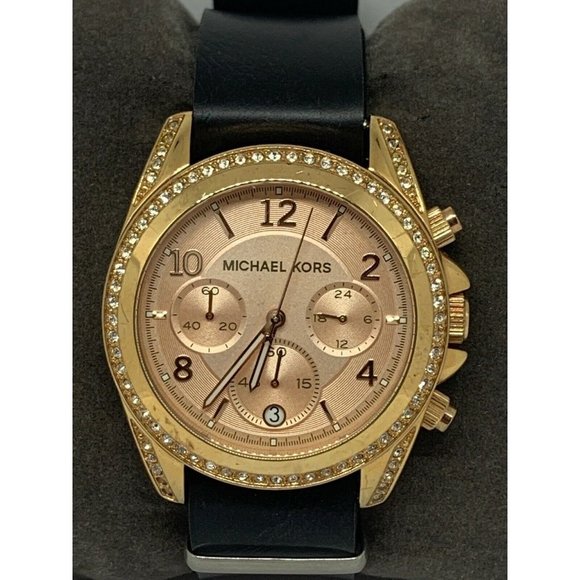 Michael Kors MK5263 Women\'s Leather Analog Rose Di main image 9